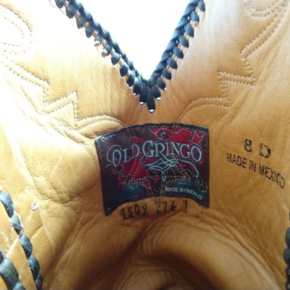 Old Gringo tooled cowboy boots 8D Mens or 9 1/2 Womens - Picture 3 of 7